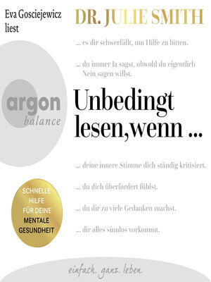 cover image of Unbedingt lesen, wenn ...--Schnelle Hilfe für deine mentale Gesundheit (Ungekürzte Lesung)